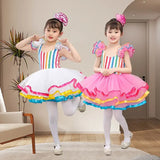 Children's dance hall clothing sequin modern dance short skirt girl jazz dance ball dress wedding princess skirt