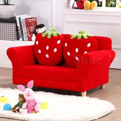 Children's lazy sofa fabric Princess baby lazy seat strawberry combination sofa child mini cute