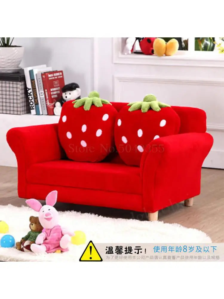 Children's lazy sofa fabric Princess baby lazy seat strawberry combination sofa child mini cute