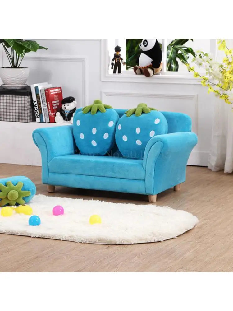 Children's lazy sofa fabric Princess baby lazy seat strawberry combination sofa child mini cute