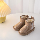 Children's shoes Girl's Fashion Transparent Upper Snow Boots Boy's Thick Plush Ankel High Warm Winter Boots Size 23-37