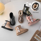 Children's shoes Girl's Fashion Transparent Upper Snow Boots Boy's Thick Plush Ankel High Warm Winter Boots Size 23-37