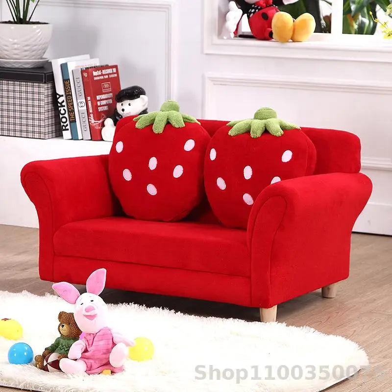 Children's sofa cute cartoon fabric strawberry sofa modern Korean tatami combination baby sofa special offer