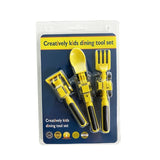 Childrens Cutlery Set Food Utensils For Kids Bulldozer Excavator Shovel Spoon Fork Feeding Tableware Constructive Eating Kitchen