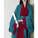 Chinese Hanfu Dress Women Cosplay Costume 2023 Ancient Traditional Hanfu Dress Song Dynasty Hanfu Green&Red Dress Plus Size