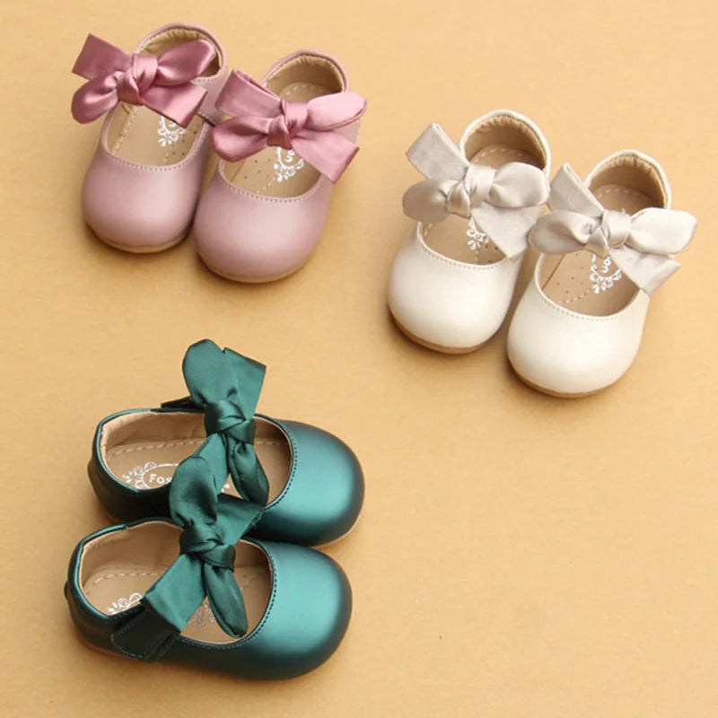 Chinese Style Bow-Knot Baby Newborn Toddler Girl Crib Shoes Pram Soft Sole Prewalker Anti-slip Baby Shoes