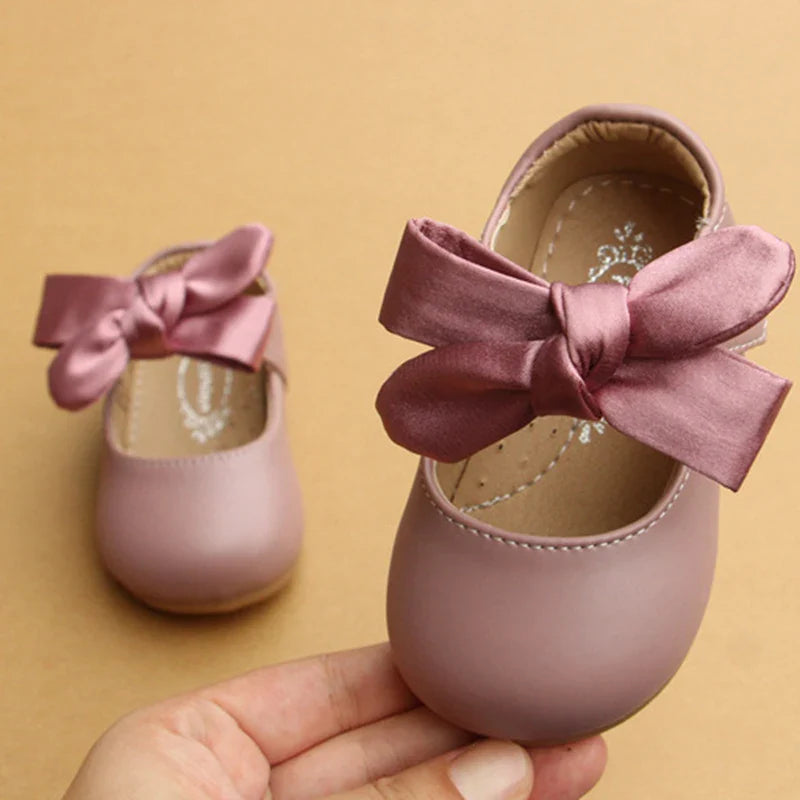 Chinese Style Bow-Knot Baby Newborn Toddler Girl Crib Shoes Pram Soft Sole Prewalker Anti-slip Baby Shoes