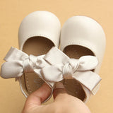 Chinese Style Bow-Knot Baby Newborn Toddler Girl Crib Shoes Pram Soft Sole Prewalker Anti-slip Baby Shoes