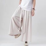 Chinese Style Harajuku Linen Cotton Linen Pants Man Japanese Kimono Pants Male Streetwear Summer Retro Wide-leg Loose Trousers