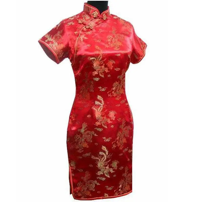 Chinese Women Cheongsam Costume Retro Classic Chinese Qipao Dress Cosplay So Cool Black Dragon Phoenix Vestidos Halloween Dress