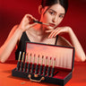 Christmas Lipstick Set Wooden Box Lip Gloss Collection Not Easy to Fade Moisturizing Nude Makeup Kit Birthday Gift 10 Pcs