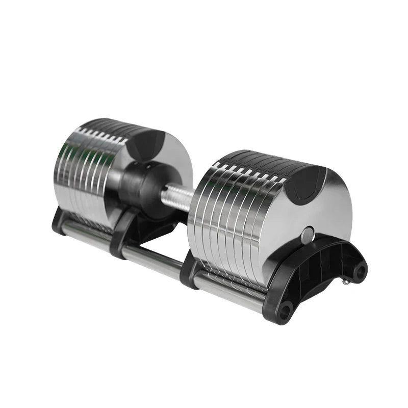 Chrome Adjustable Dumbbell Pair 2kg(5lb) or 4kg(9lb) Increase Max 45kg(100lb) Home Fitness OEM Dumbbells