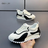 Chunky Sneakers Men Cover Bottom Board Shoes Fashion Casual Microfiber Leather Mesh Breathable Increased Internal Platform Shoes