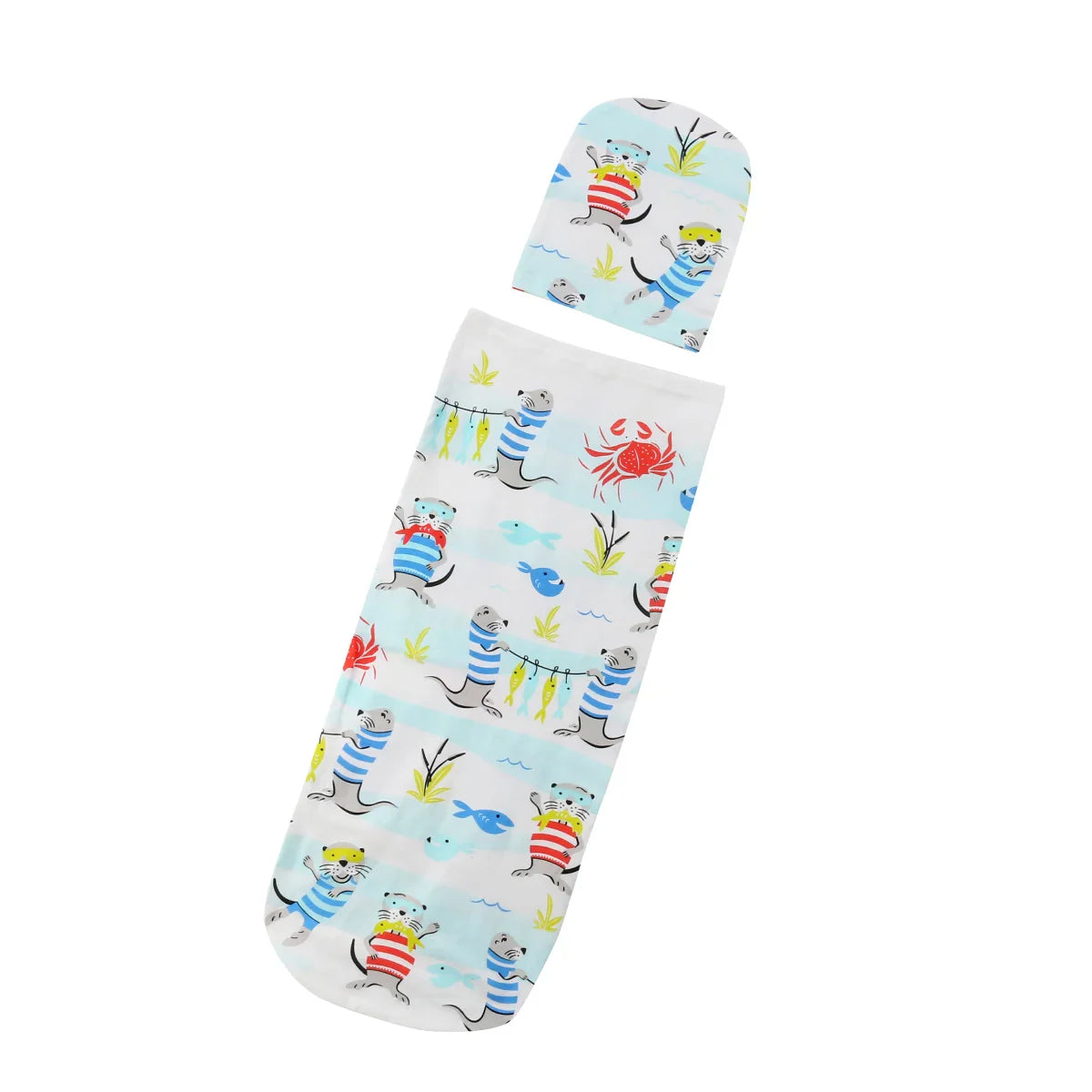 Citgeett Newborn Baby Cute Swaddle Blanket Sleeping Swaddle Muslin Wrap+Hat Anime 2pcs Casual Accessories SS