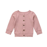 Citgeett Spring Solid Newborn Infant Kids Baby Girls Clothes Button Knitted Sweater Cardigan Coat Tops