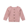 Citgeett Spring Solid Newborn Infant Kids Baby Girls Clothes Button Knitted Sweater Cardigan Coat Tops