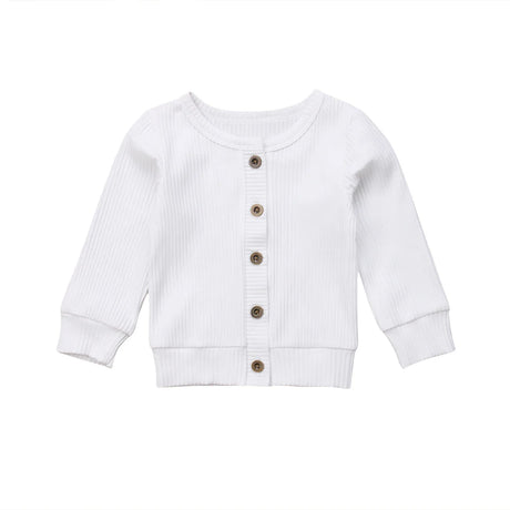 Citgeett Spring Solid Newborn Infant Kids Baby Girls Clothes Button Knitted Sweater Cardigan Coat Tops