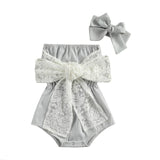 Citgeett Summer 0-24M Princess Baby Girls Bodysuits One-Piece Sleeveless Striped Lace Floral Bowknot Jumpsuits Clothes