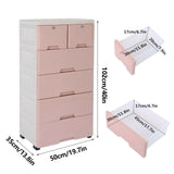 Classic  6 Drawer Plastic Dresser Storage Tower Closet Organizer Unit Home Office Bedroom（Self-assembly required）