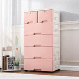 Classic  6 Drawer Plastic Dresser Storage Tower Closet Organizer Unit Home Office Bedroom（Self-assembly required）