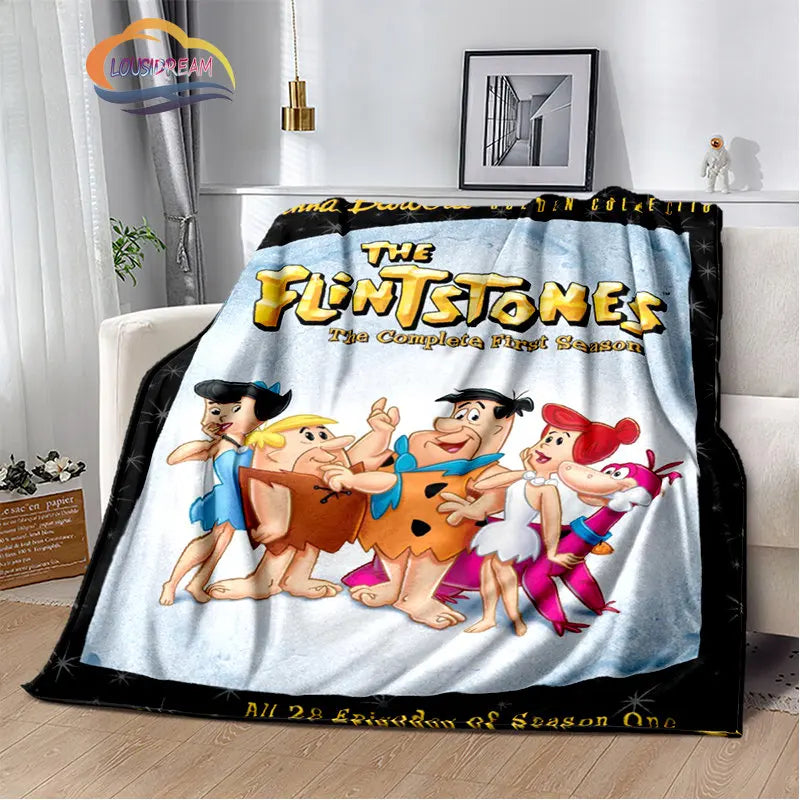 Classic Cartoon Blanket Flintstones Fashion flannel Fluffy Throw  Gift for Children and Adults Sofa  Bed Warm s