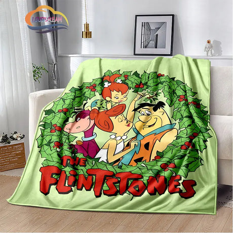 Classic Cartoon Blanket Flintstones Fashion flannel Fluffy Throw  Gift for Children and Adults Sofa  Bed Warm s