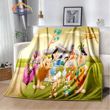 Classic Cartoon Blanket Flintstones Fashion flannel Fluffy Throw  Gift for Children and Adults Sofa  Bed Warm s