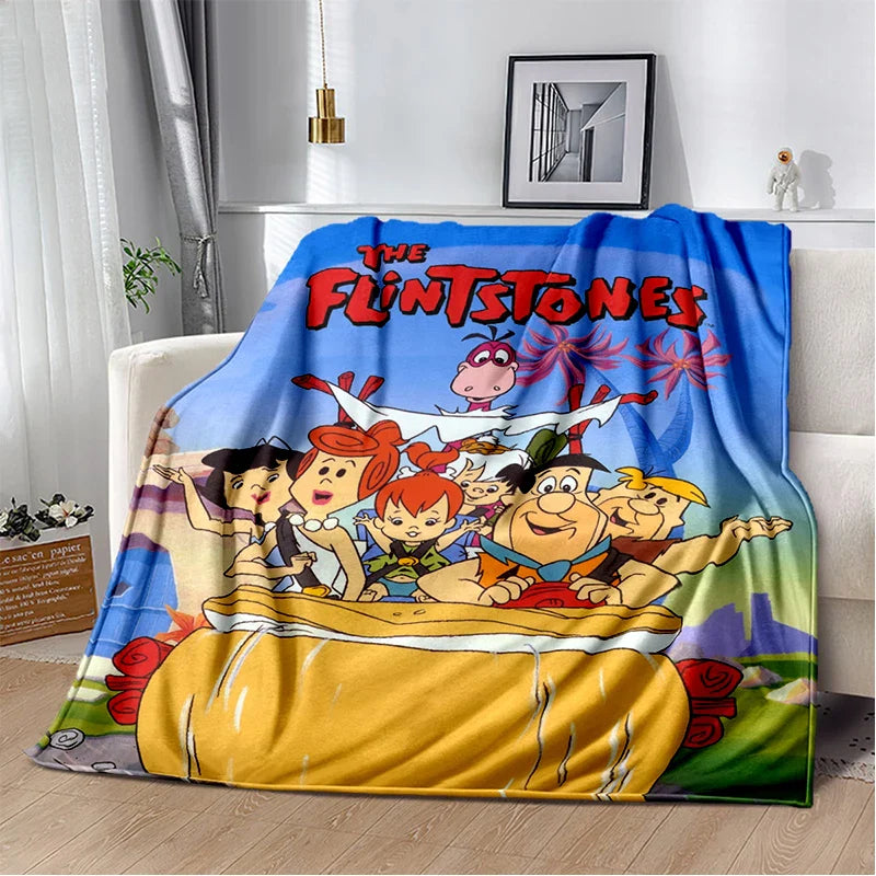 Classic Cartoon Blanket Flintstones Fashion flannel Fluffy Throw  Gift for Children and Adults Sofa  Bed Warm s