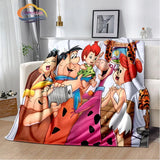 Classic Cartoon Blanket Flintstones Fashion flannel Fluffy Throw  Gift for Children and Adults Sofa  Bed Warm s