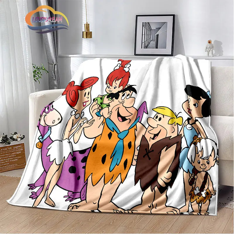 Classic Cartoon Blanket Flintstones Fashion flannel Fluffy Throw  Gift for Children and Adults Sofa  Bed Warm s