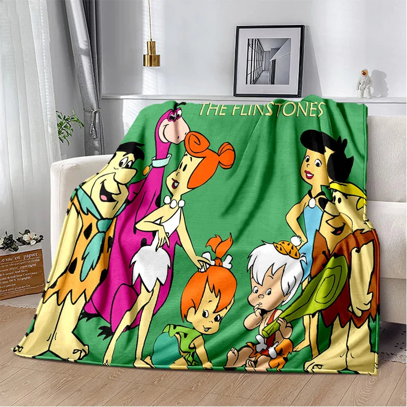 Classic Cartoon Blanket Flintstones Fashion flannel Fluffy Throw  Gift for Children and Adults Sofa  Bed Warm s