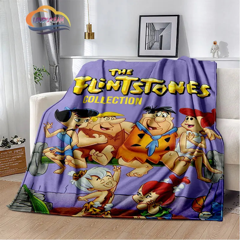 Classic Cartoon Blanket Flintstones Fashion flannel Fluffy Throw  Gift for Children and Adults Sofa  Bed Warm s