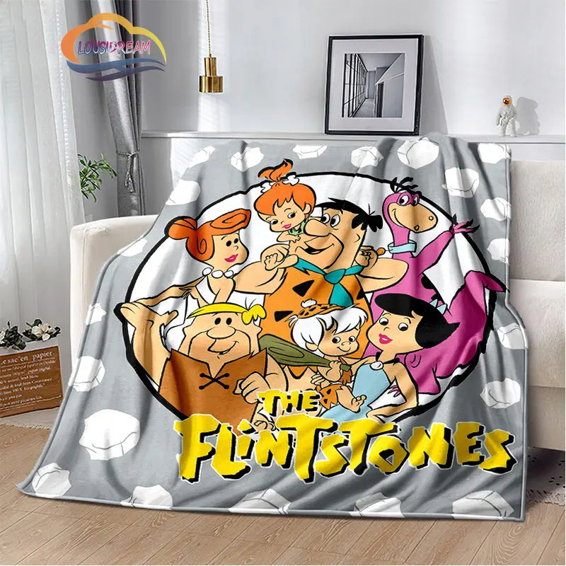 Classic Cartoon Blanket Flintstones Fashion flannel Fluffy Throw  Gift for Children and Adults Sofa  Bed Warm s