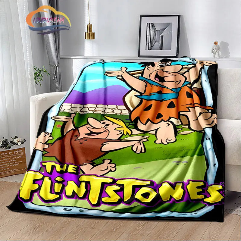 Classic Cartoon Blanket Flintstones Fashion flannel Fluffy Throw  Gift for Children and Adults Sofa  Bed Warm s