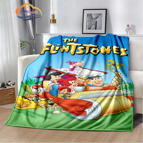 Classic Cartoon Blanket Flintstones Fashion flannel Fluffy Throw  Gift for Children and Adults Sofa  Bed Warm s