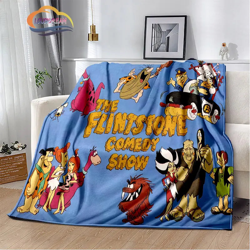 Classic Cartoon Blanket Flintstones Fashion flannel Fluffy Throw  Gift for Children and Adults Sofa  Bed Warm s