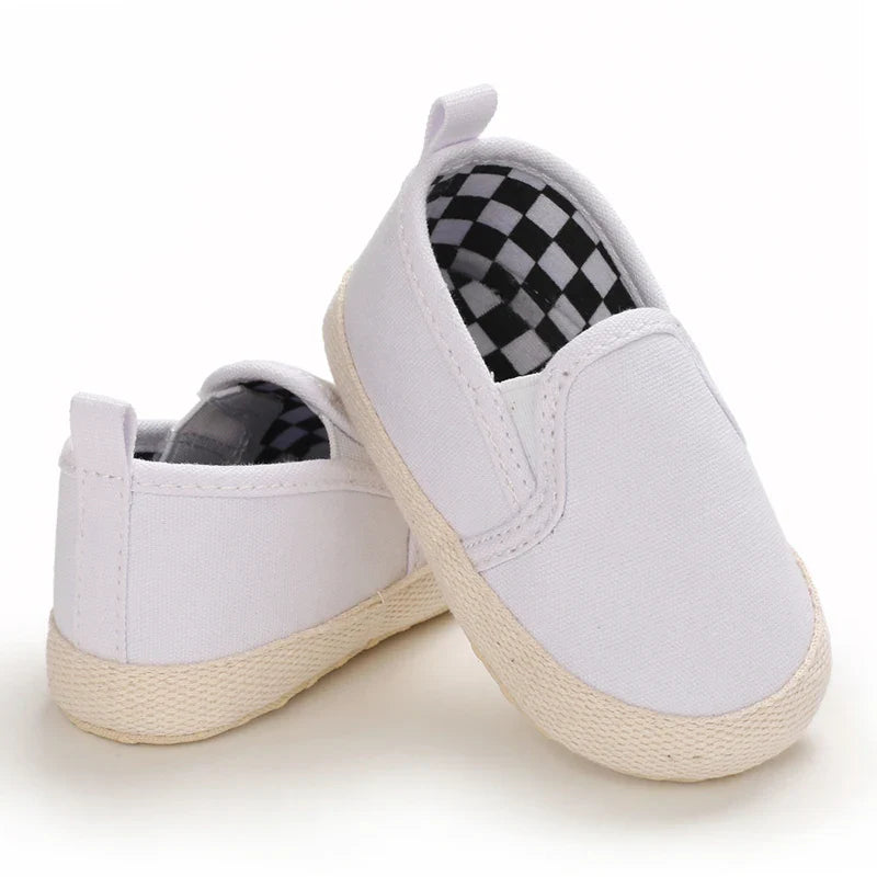 Classic Fashion Boy's And Girls' Flat Walking Shoes Canvas Non-slip Shoes For Newborn Infants The First Walker Walking Shoes