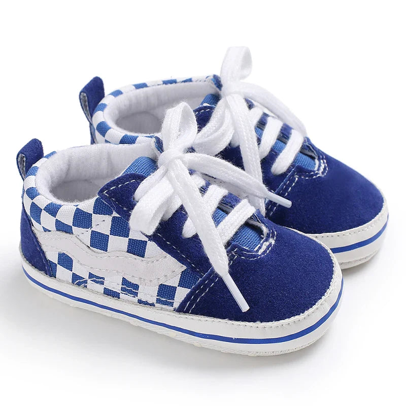 Classic Fashion Boy's And Girls' Flat Walking Shoes Canvas Non-slip Shoes For Newborn Infants The First Walker Walking Shoes