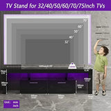 Clikuutory Modern LED 63 inch TV Stand with Large Storage Drawer for 40 50 55 60 65 70 75 Inch TVs, 63”W×14”D×18”H