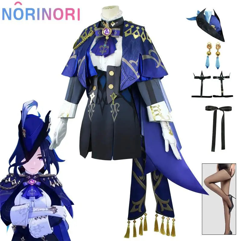 Clorinde Cosplay Genshin Impact Clorinde Cosplay Costume Fontaine Cosplay Dress  Collab Series Halloween Costume