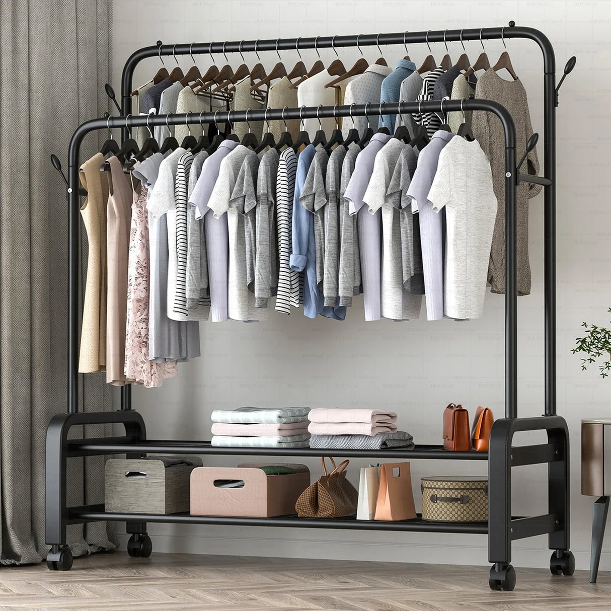 Clothes Racks Hotel Furniture for Wardrobe Room Hanger Floor Standing Coat Rack Folding Portable Cabinets Shelving Shoe-shelf