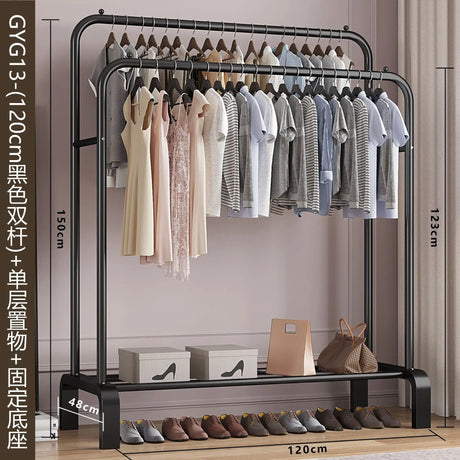 Clothes Racks Hotel Furniture for Wardrobe Room Hanger Floor Standing Coat Rack Folding Portable Cabinets Shelving Shoe-shelf