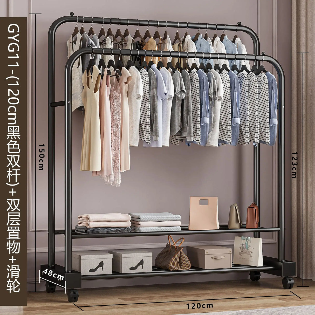 Clothes Racks Hotel Furniture for Wardrobe Room Hanger Floor Standing Coat Rack Folding Portable Cabinets Shelving Shoe-shelf