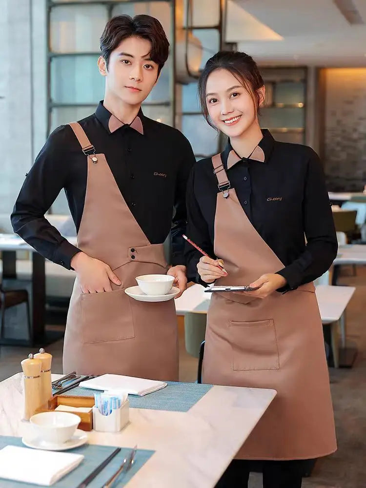 Coffee Shop Work Clothes Spring and Autumn Female Baking Cake Shop Waiter Uniform Catering Custom Western Restaurant Workwear