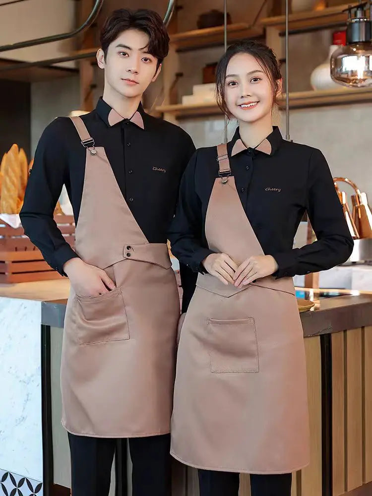 Coffee Shop Work Clothes Spring and Autumn Female Baking Cake Shop Waiter Uniform Catering Custom Western Restaurant Workwear