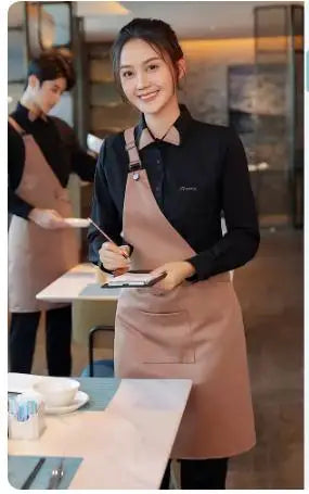 Coffee Shop Work Clothes Spring and Autumn Female Baking Cake Shop Waiter Uniform Catering Custom Western Restaurant Workwear