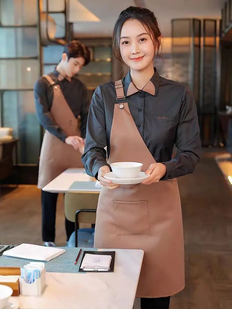 Coffee Shop Work Clothes Spring and Autumn Female Baking Cake Shop Waiter Uniform Catering Custom Western Restaurant Workwear