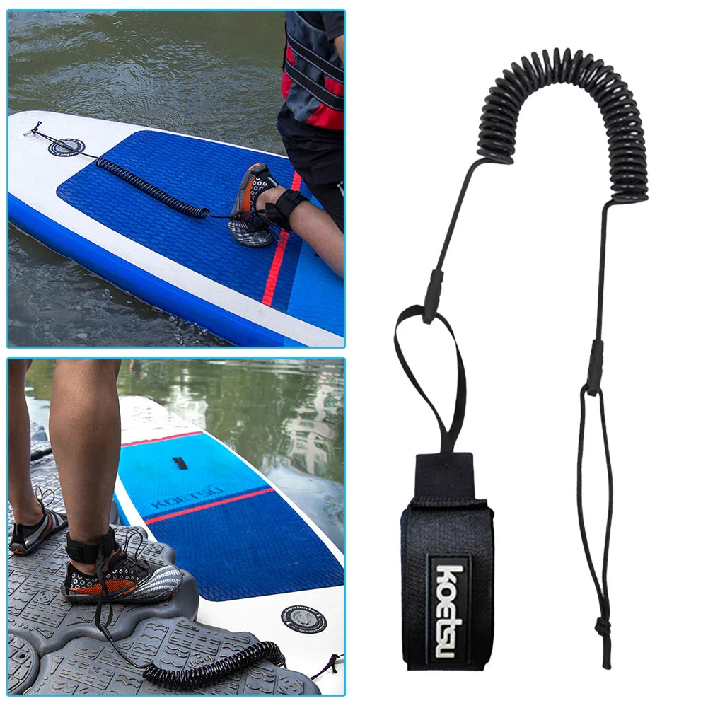 Coiled Surfboard Leash Sup Board Foot Leg Rope Practical Surfing Stand UP Paddle Board Ankle Leash Elastic Surfboard Safety