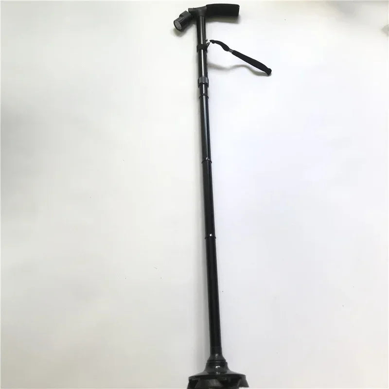 Collapsible Telescopic Folding Elder Cane LED Walking Trusty Sticks Elder Crutches for Mother The Elder Fathers Outdoor Climbing