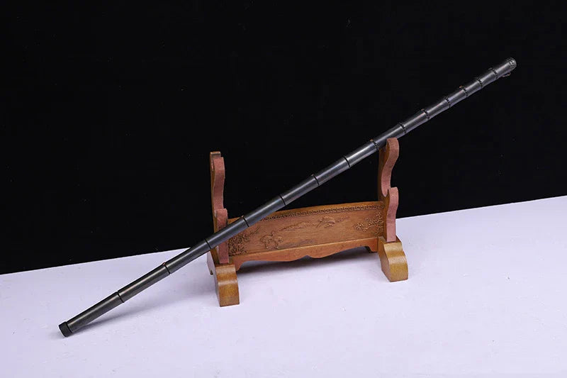 Collectible Walking Sticks Kungfu Damascus Steel Staff Cinema Decoration